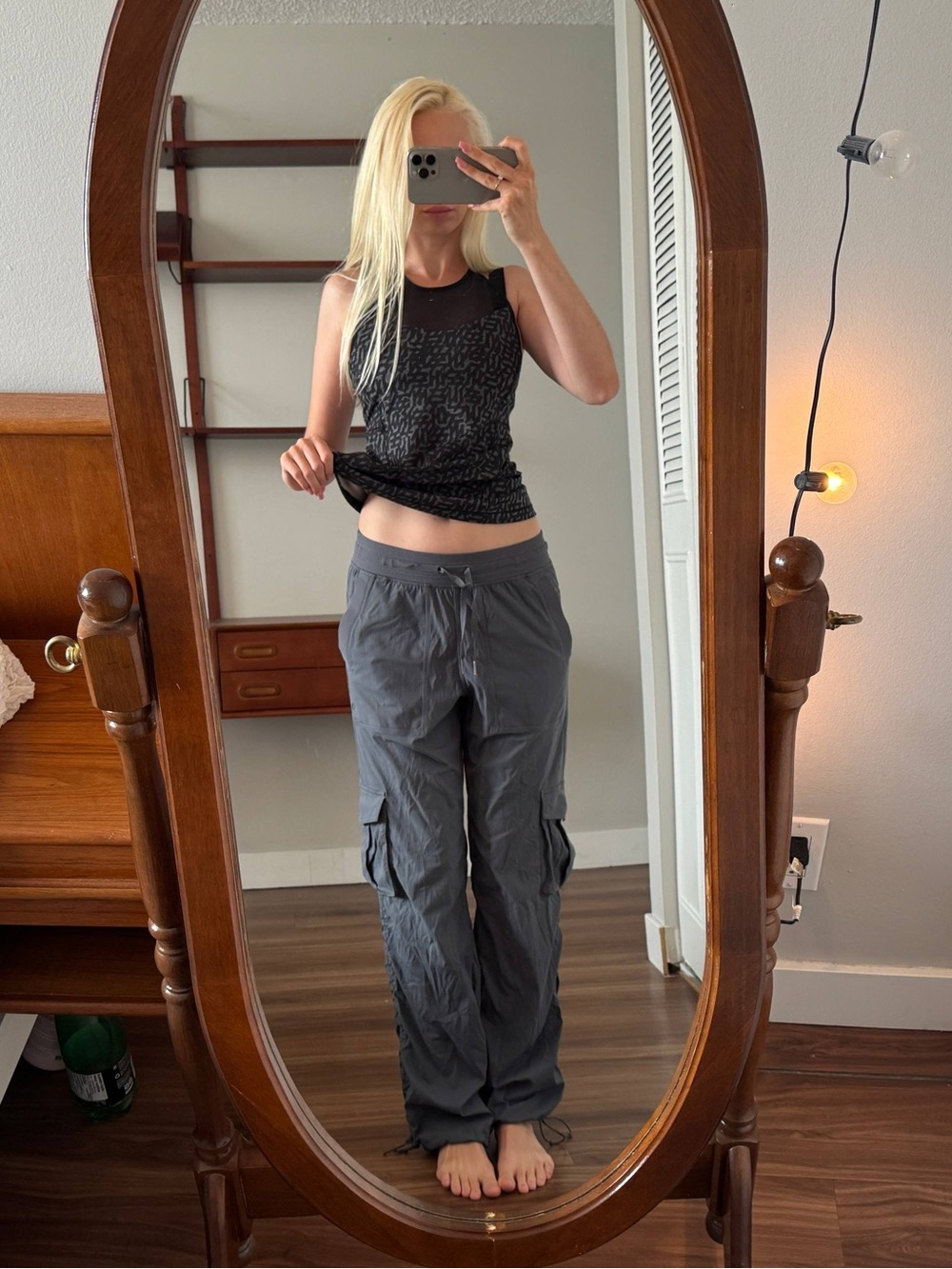 lululemon athletica Gray Cargo Track Pants - Drawstring Waist